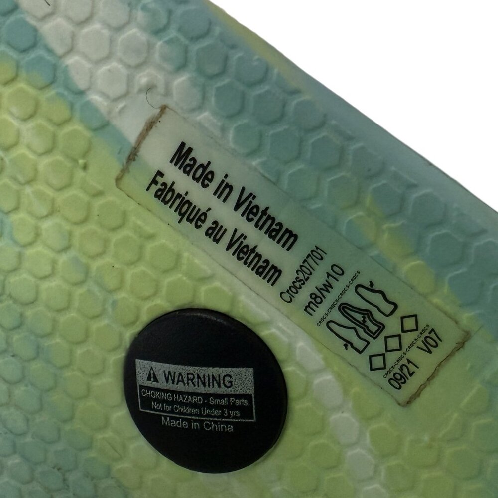Crocs Classic Marbled Sandal Slide in Pure Water Women's size 10 Men's size 8 - Picture 7 of 9
